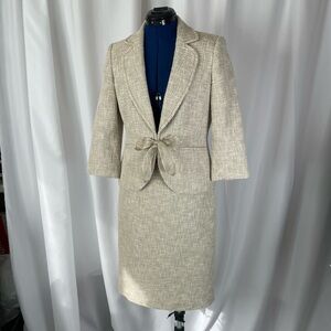 Ann Taylor Cream Textured Suit Jacket Only